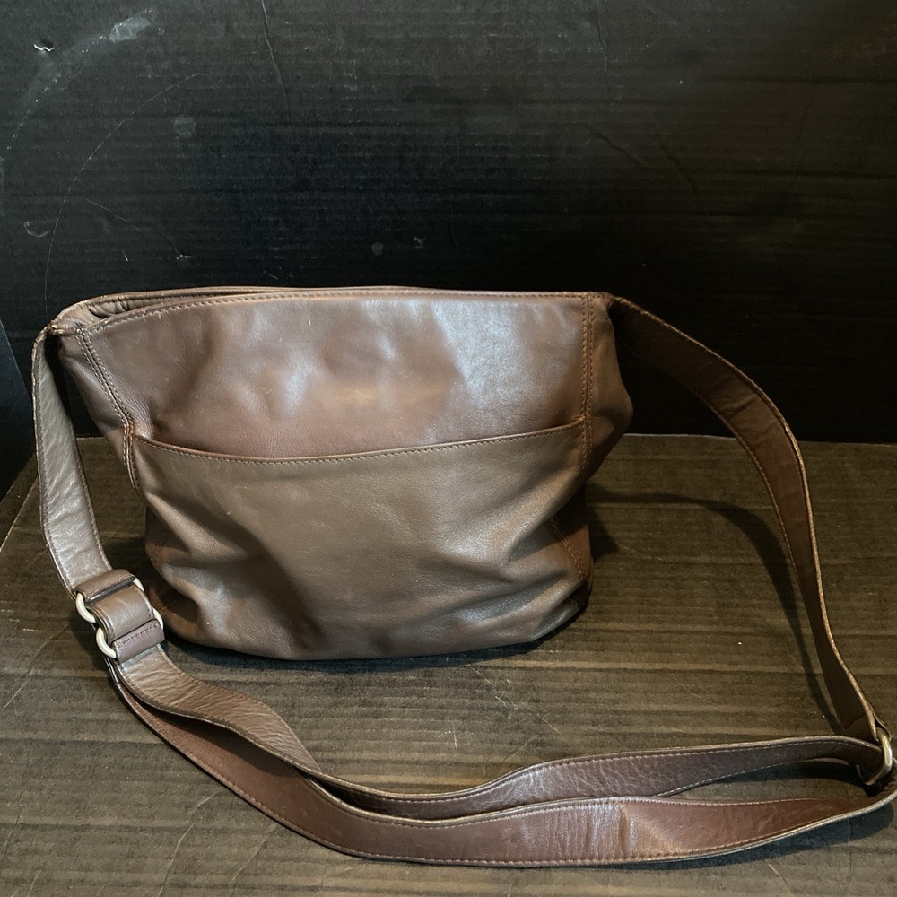 Vintage M. London Leather Crossbody Purse/Bag, Adjustable Strap, Multiple pocket